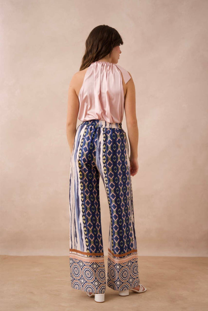 Patchwork Print Palazzo Pants