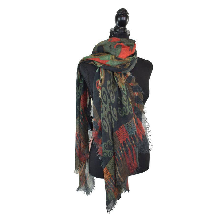 Christos Geo Medallion Wool Scarf