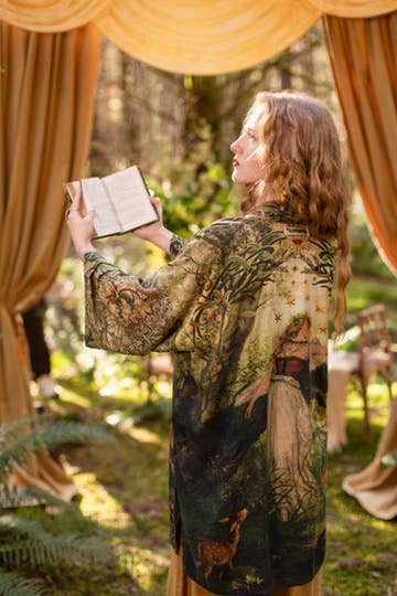 The Dawning Matineé (mid-length) duster w/ Ophelia & Fawns