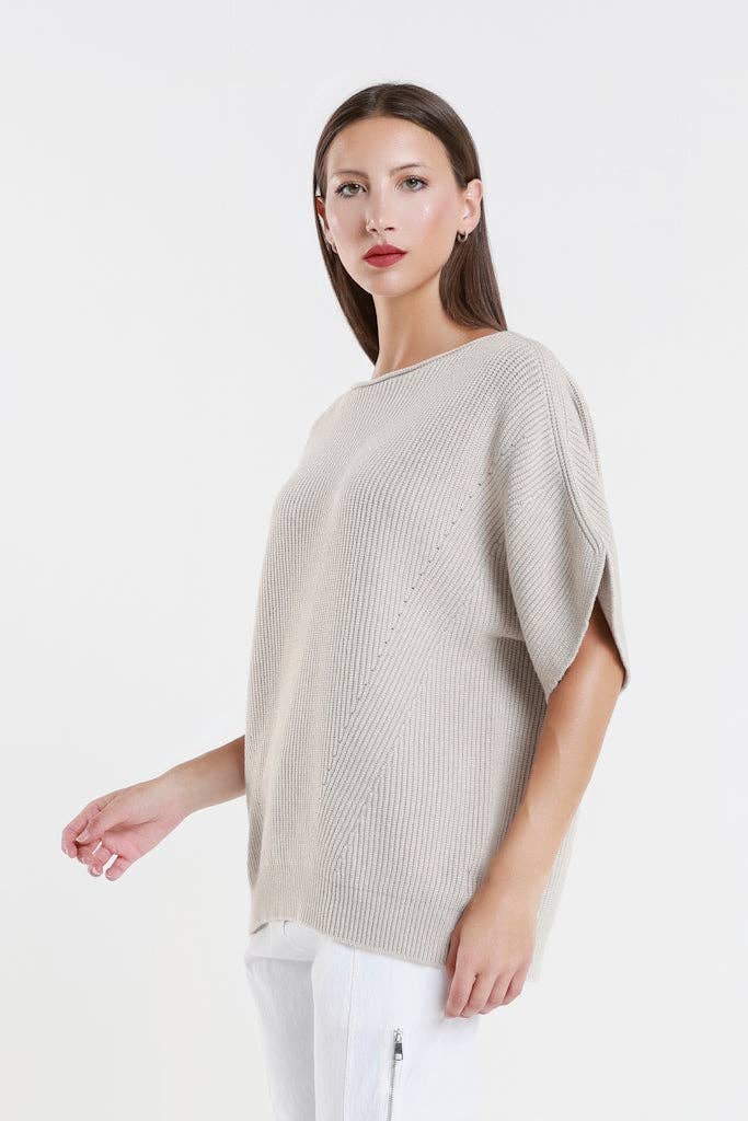 Colleen Seriously Soft SS Crew Ribbed Sweater