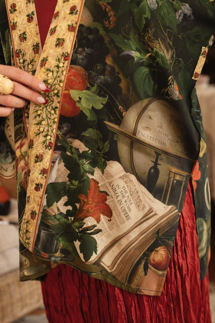 Labour of Love Matineé (mid) Duster w/ florals & violin