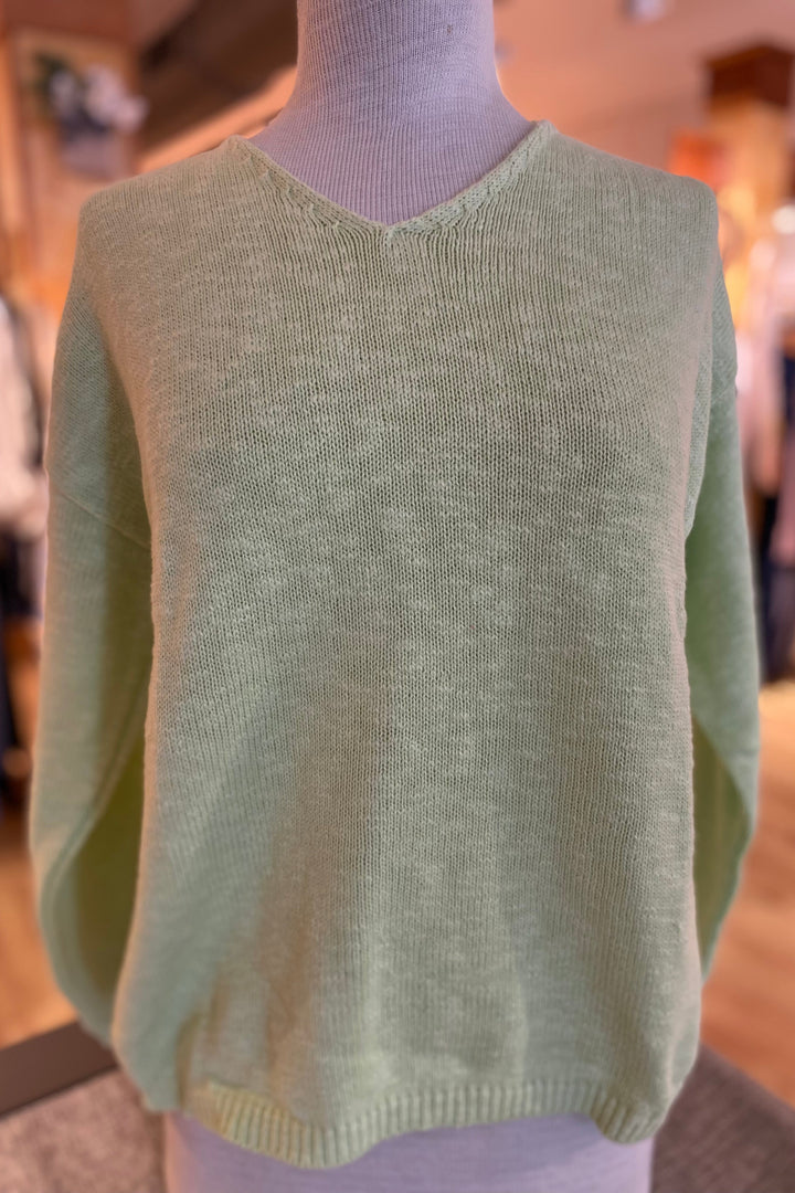 Cotton Crop V Neck Sweater