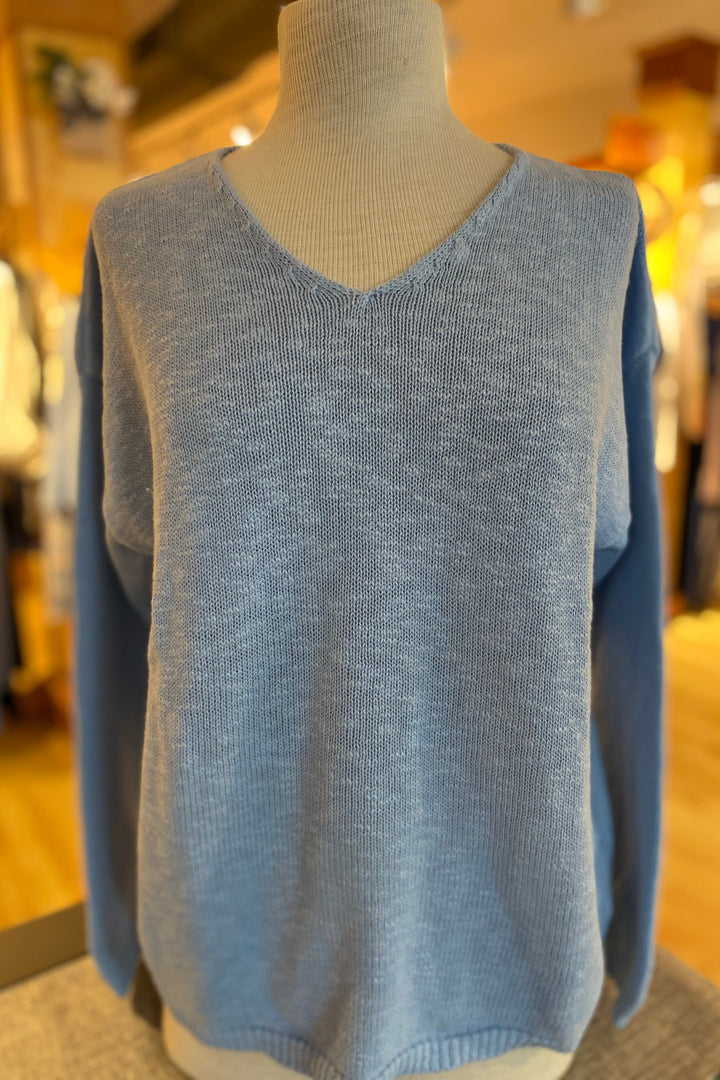 Cotton Crop V Neck Sweater
