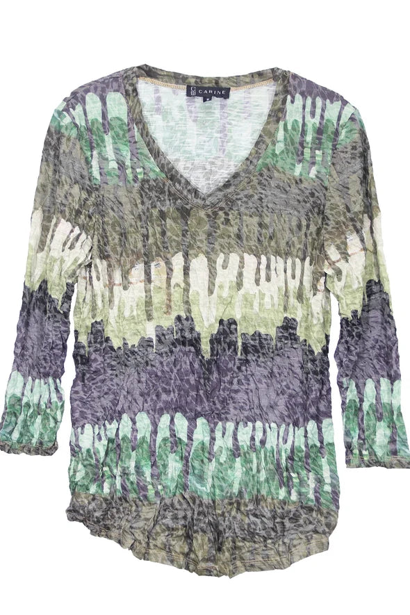 Verdant Heart V Neck Blouse