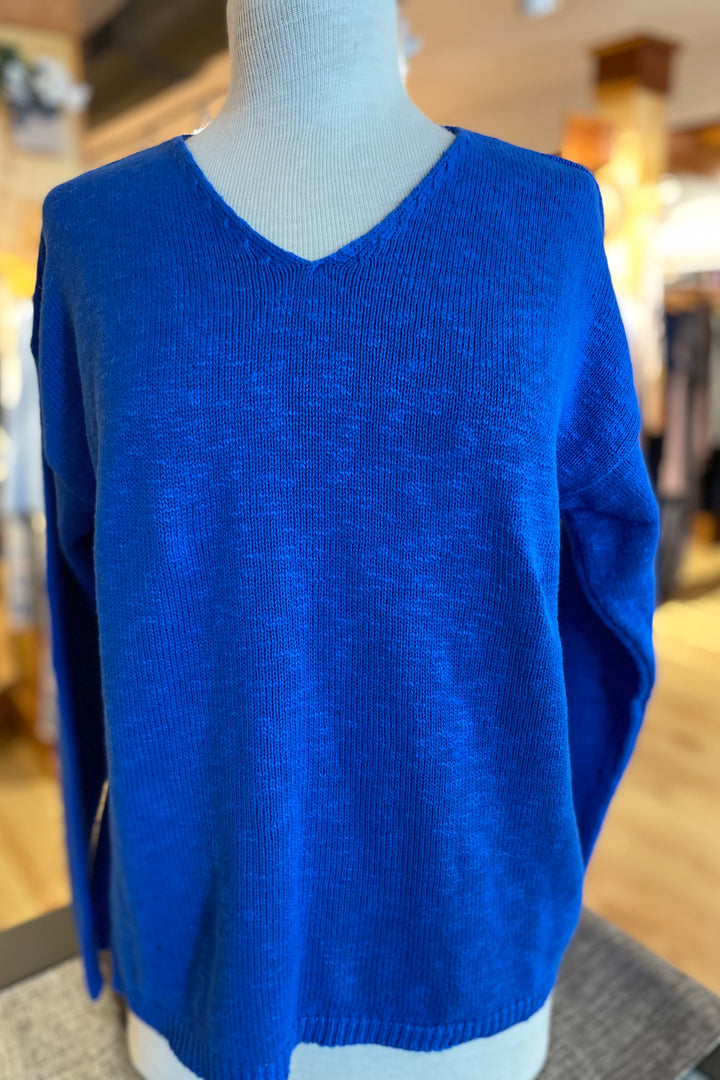 Cotton Crop V Neck Sweater