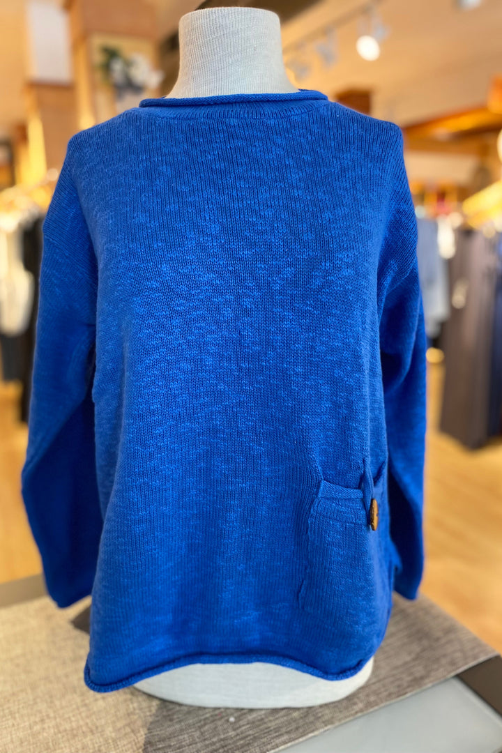 The Ultimate Cotton Sweater - Crop Pocket Roll Neck