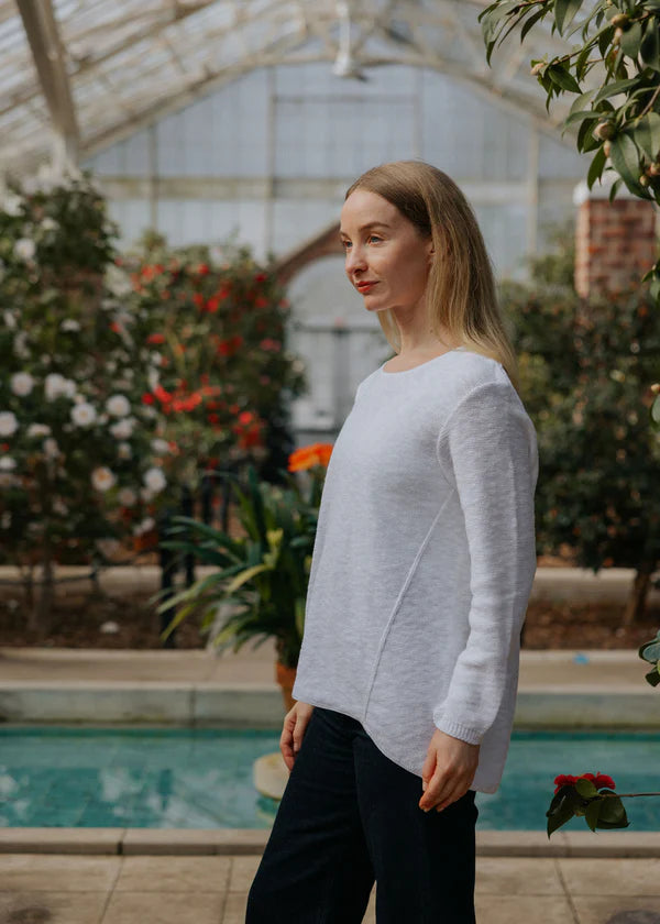 Avalin Ultimate Cotton Sweater – Hi‑Low Slub Crew