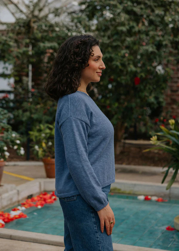 Avalin Cotton Crop V‑Neck Sweater