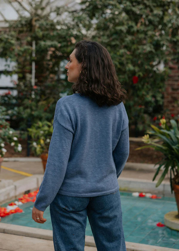 Avalin Cotton Crop V‑Neck Sweater