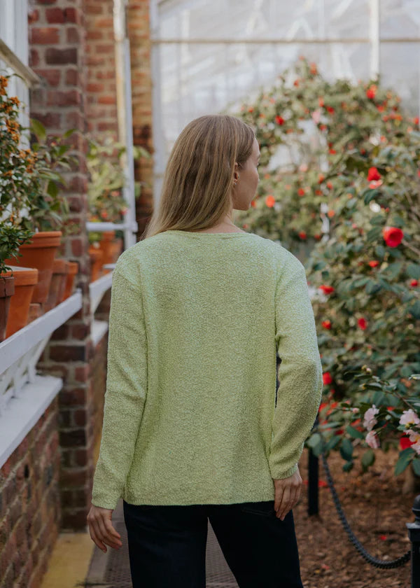 Avalin Ultimate Cotton Sweater – Seed Stitch V‑Neck
