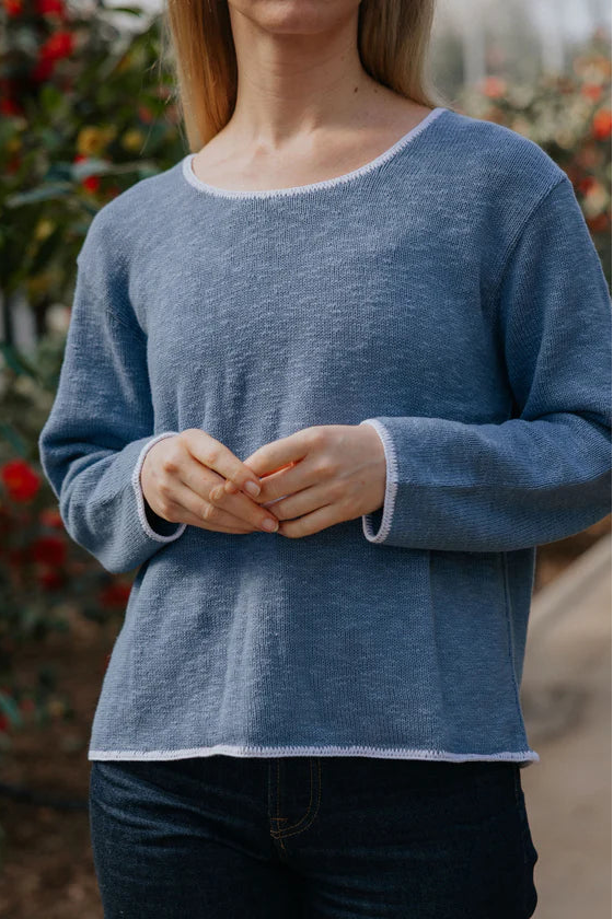 Avalin Ultimate Cotton Sweater – Crew Neck with Contrast Piping