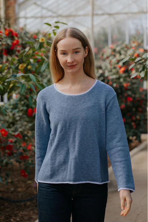 Avalin Ultimate Cotton Sweater – Crew Neck with Contrast Piping