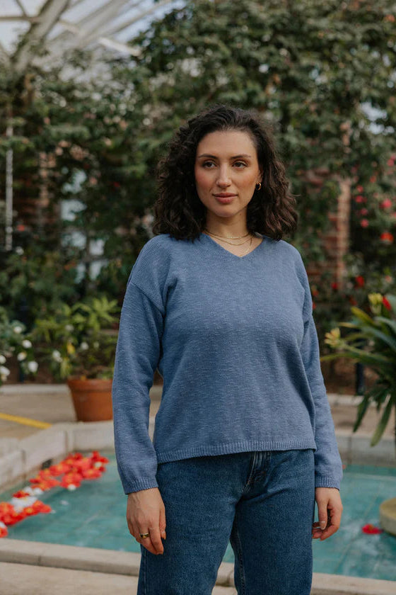 Avalin Cotton Crop V‑Neck Sweater