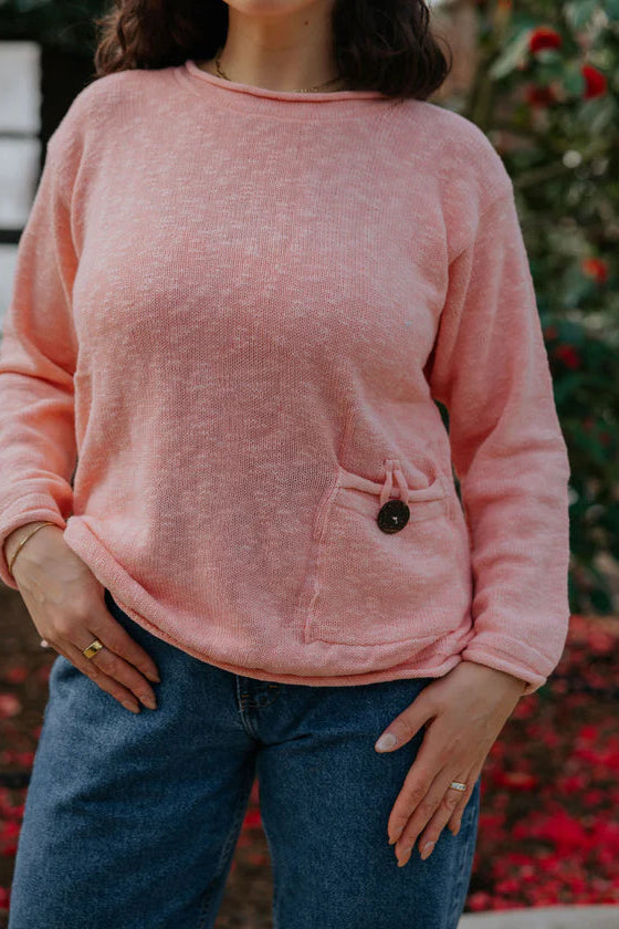 Avalin Ultimate Cotton Sweater – Crop Pocket Roll Neck