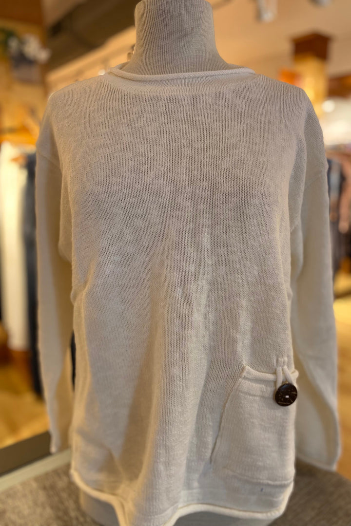 The Ultimate Cotton Sweater - Crop Pocket Roll Neck