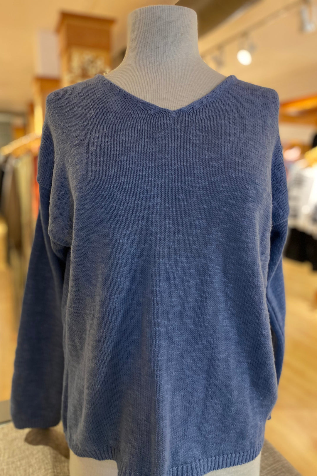 Cotton Crop V Neck Sweater