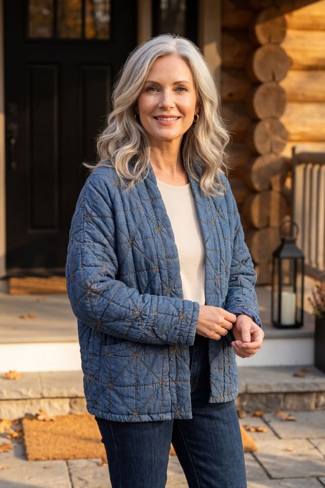 Diamond Quilt Kimono Jacket
