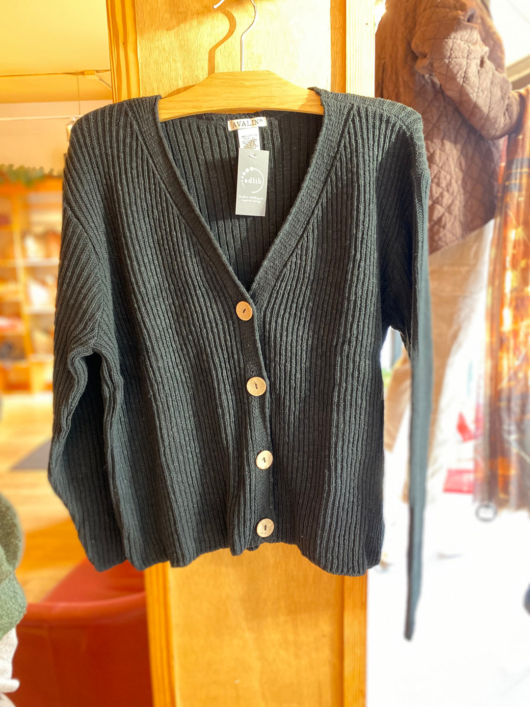 Ribbed Four Button Cardigan