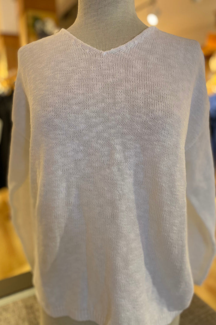 Cotton Crop V Neck Sweater