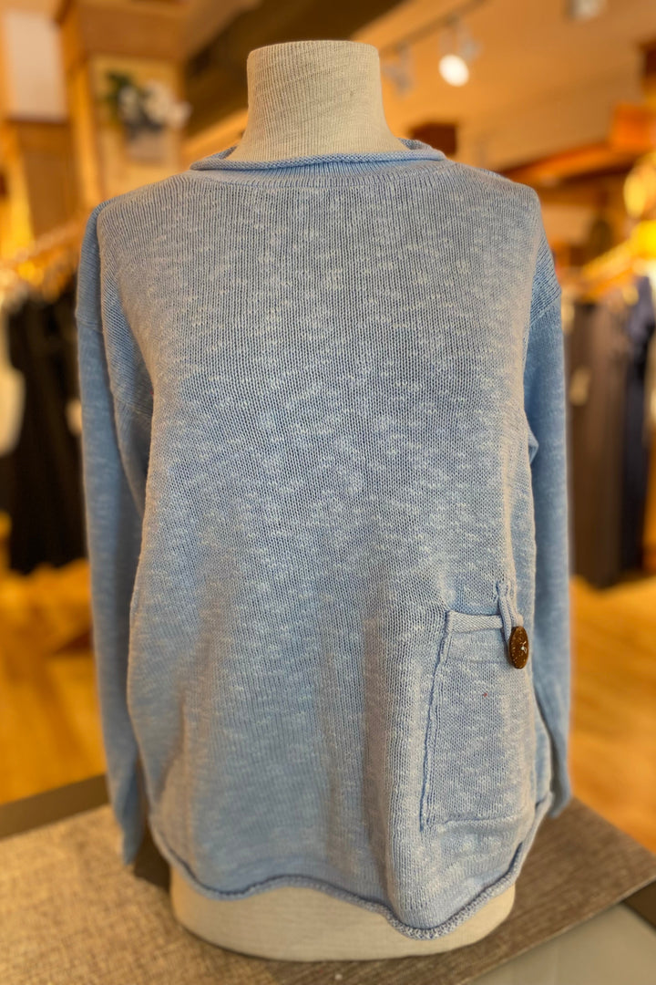 The Ultimate Cotton Sweater - Crop Pocket Roll Neck