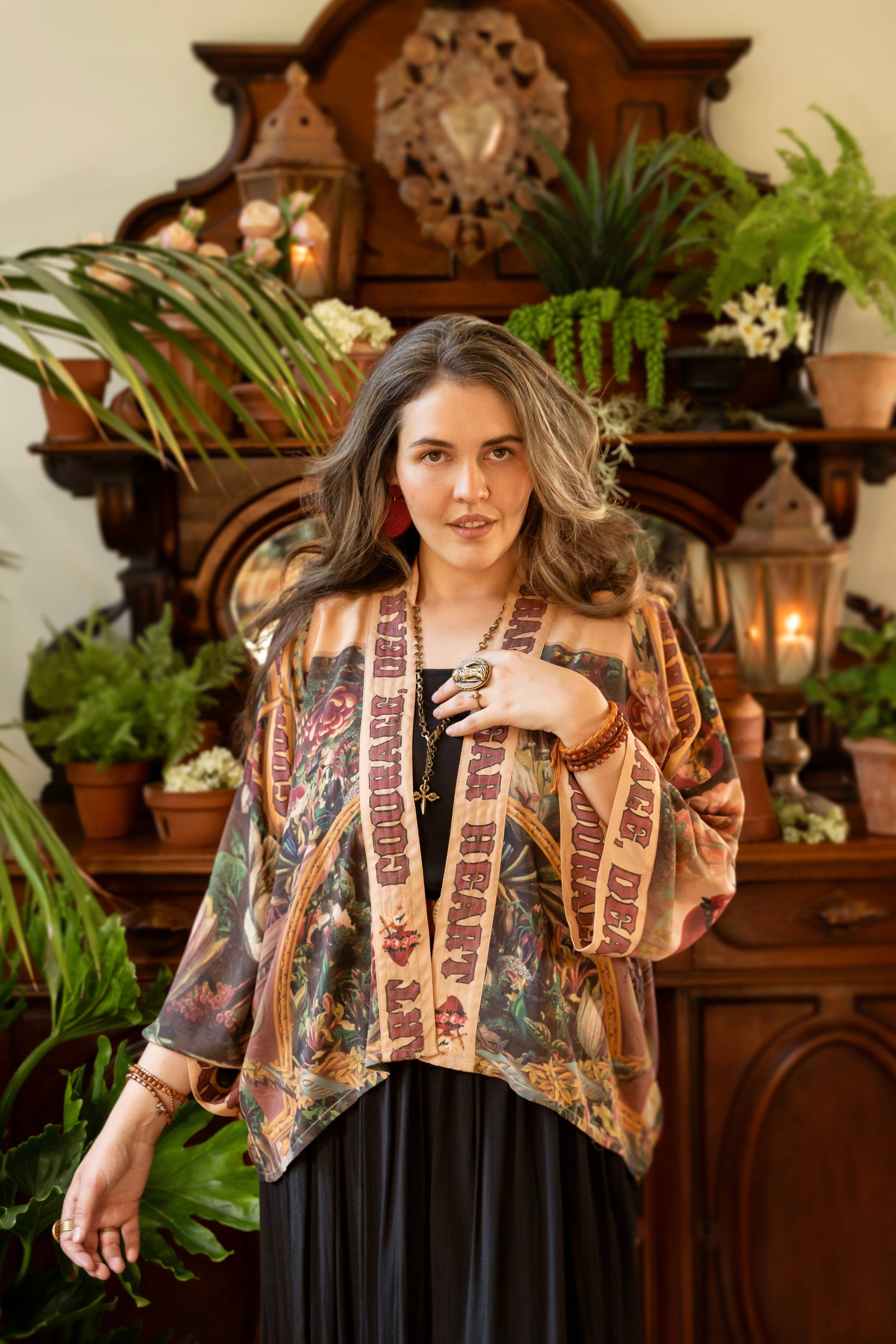 Courage Dear Heart Pixie Duster Crop Kimono w/ Sacred Heart – Adlib ...