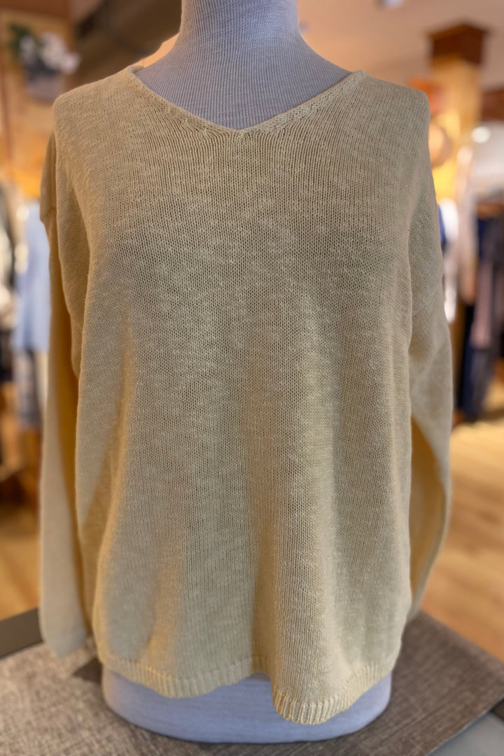Cotton Crop V Neck Sweater
