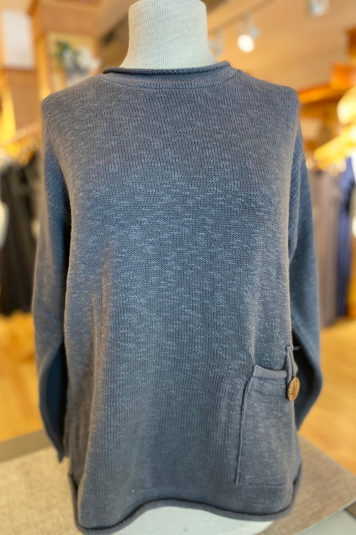 The Ultimate Cotton Sweater - Crop Pocket Roll Neck