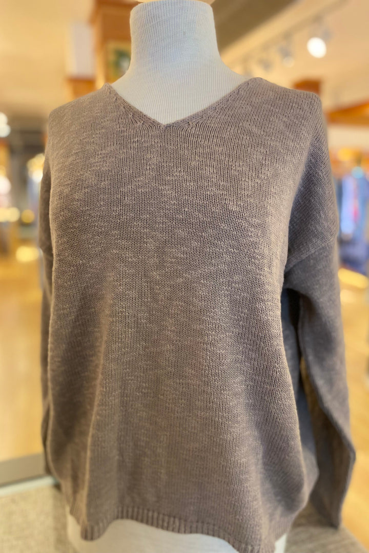 Cotton Crop V Neck Sweater