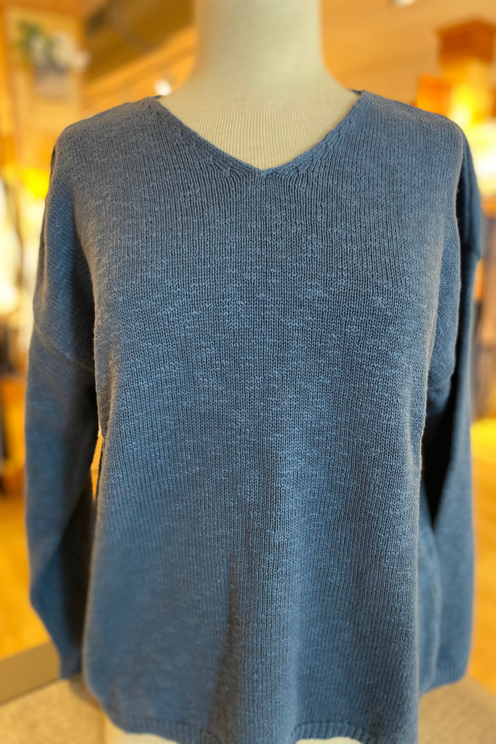 Cotton Crop V Neck Sweater