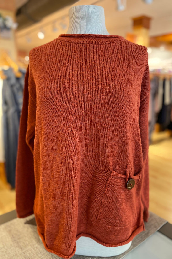The Ultimate Cotton Sweater - Crop Pocket Roll Neck