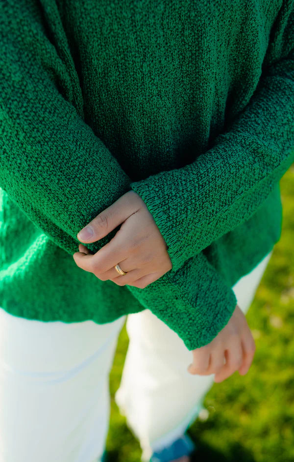 The Ultimate Cotton Sweater - Seed Stitch V Neck