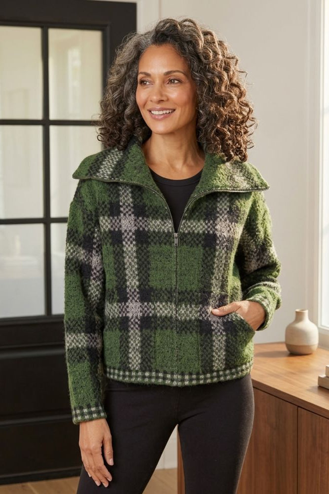 Plaid About You Zip Jacket