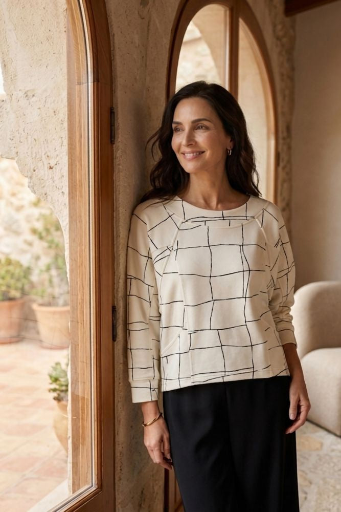 Featherlux Knit Print Pullover