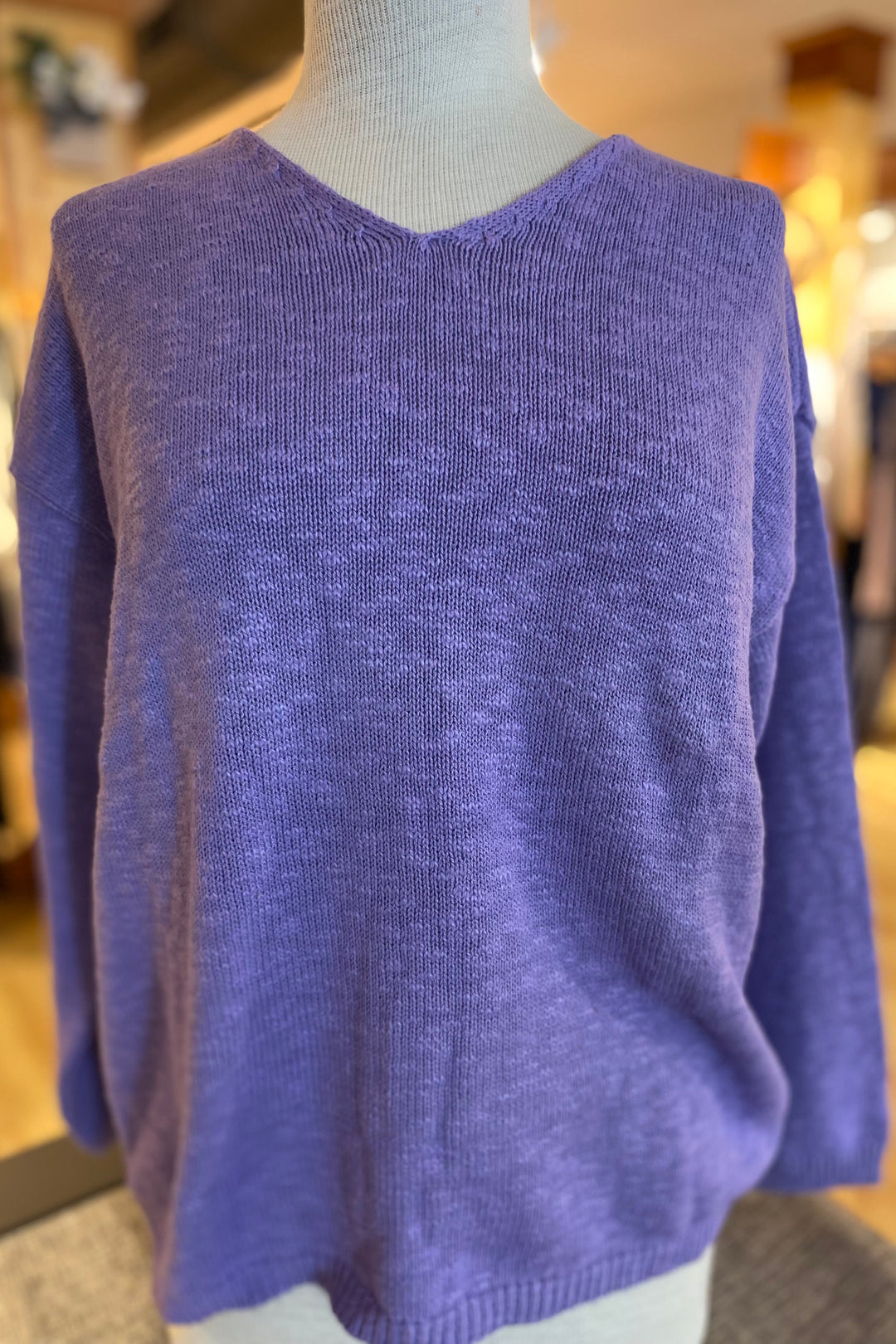 Cotton Crop V Neck Sweater