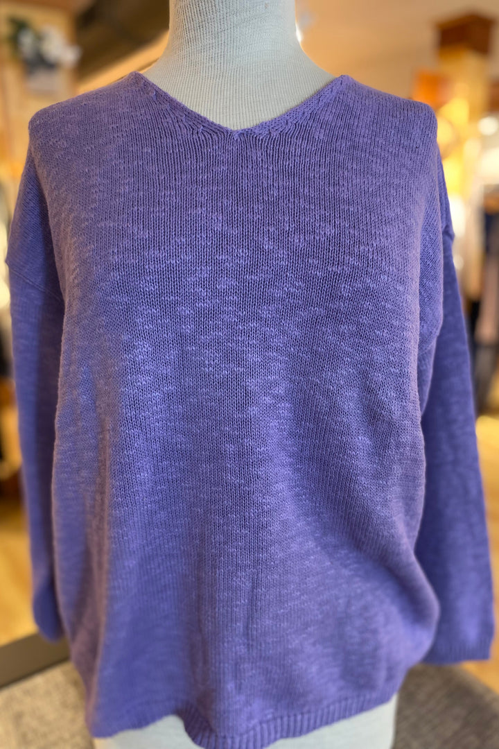 Cotton Crop V Neck Sweater
