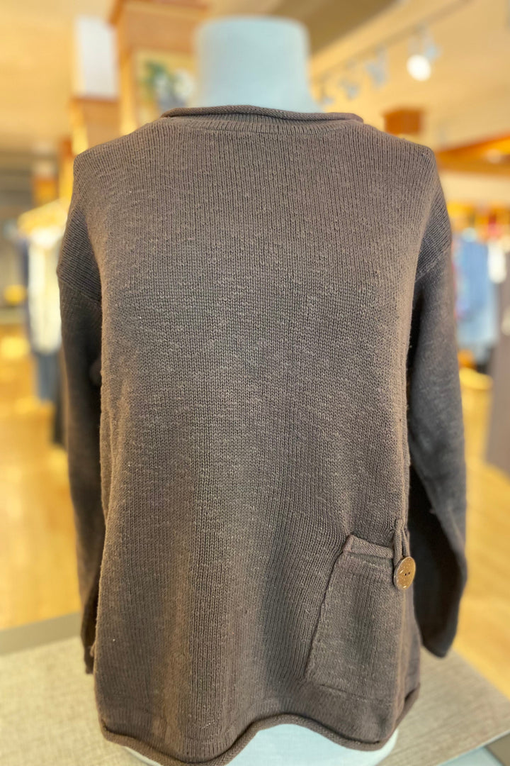The Ultimate Cotton Sweater - Crop Pocket Roll Neck