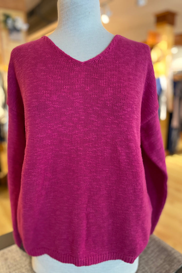 Cotton Crop V Neck Sweater