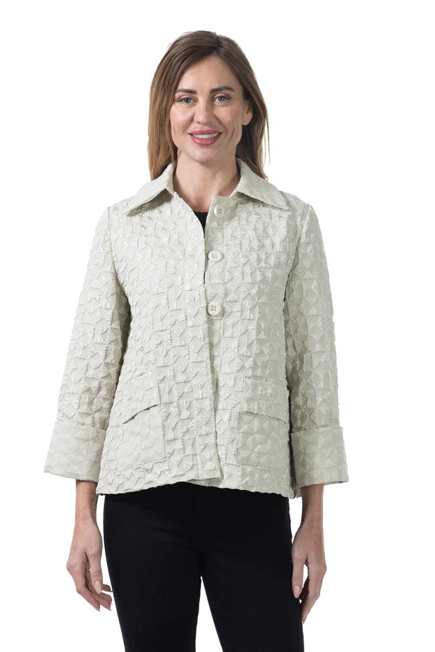 Flip Collar Jacket w/Reverse Side Panel Details