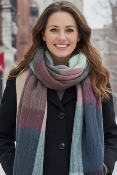 Alpaca Plaid Scarf - Twilight