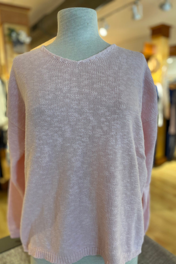 Cotton Crop V Neck Sweater