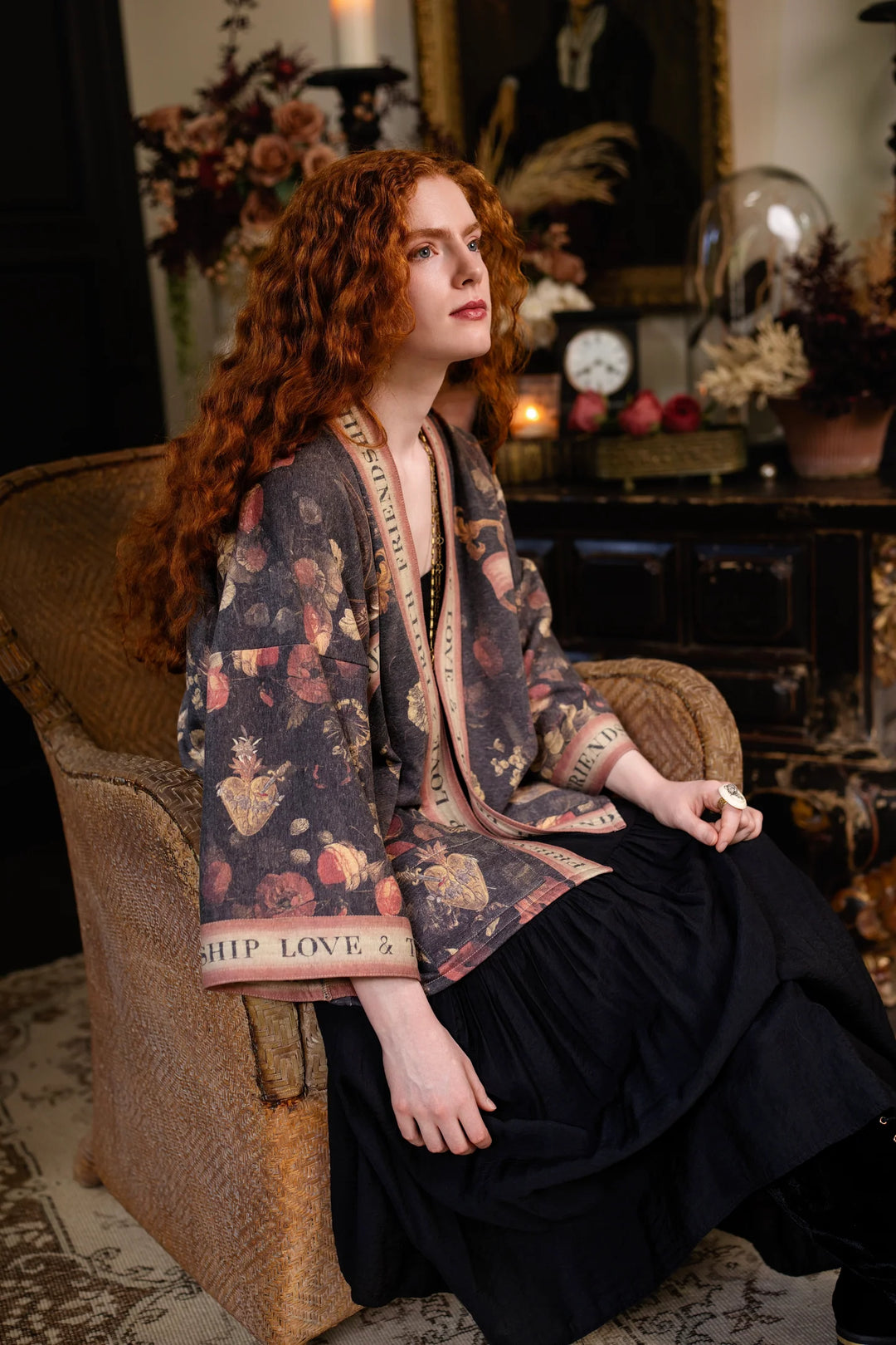Heart of Gold Fleece Cottage Cardigan Kimono Jacket