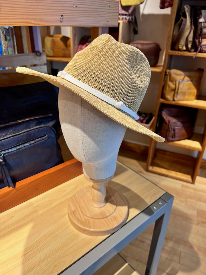 Fedora with Faux Leather Trim