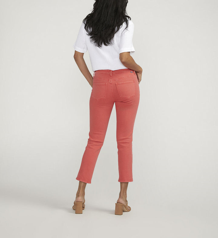 Cassie Mid Rise Cropped Pants - Salsa