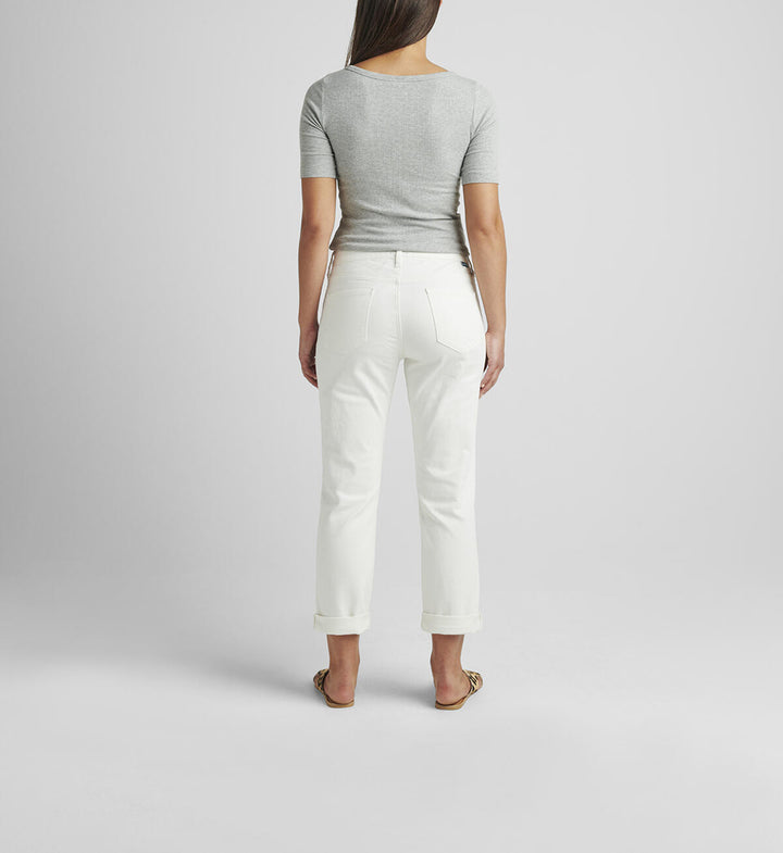 Mid Rise Girlfriend Jeans - White