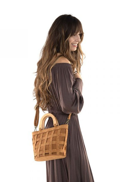 Cora Cage Wood Handle Bag