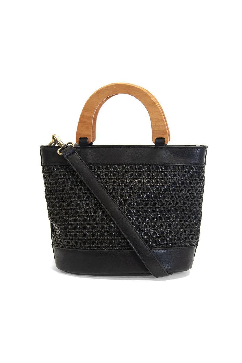 Havana Faux Cane Wood Handle Bag