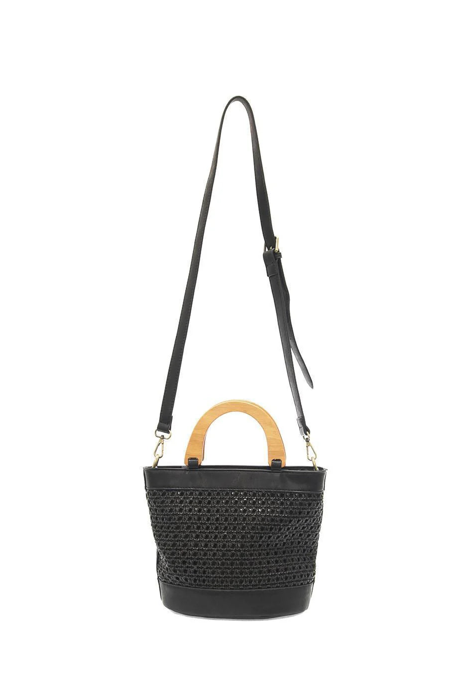 Havana Faux Cane Wood Handle Bag