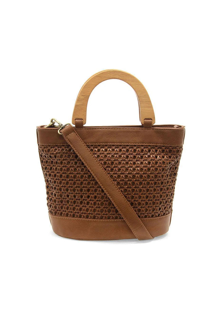 Havana Faux Cane Wood Handle Bag