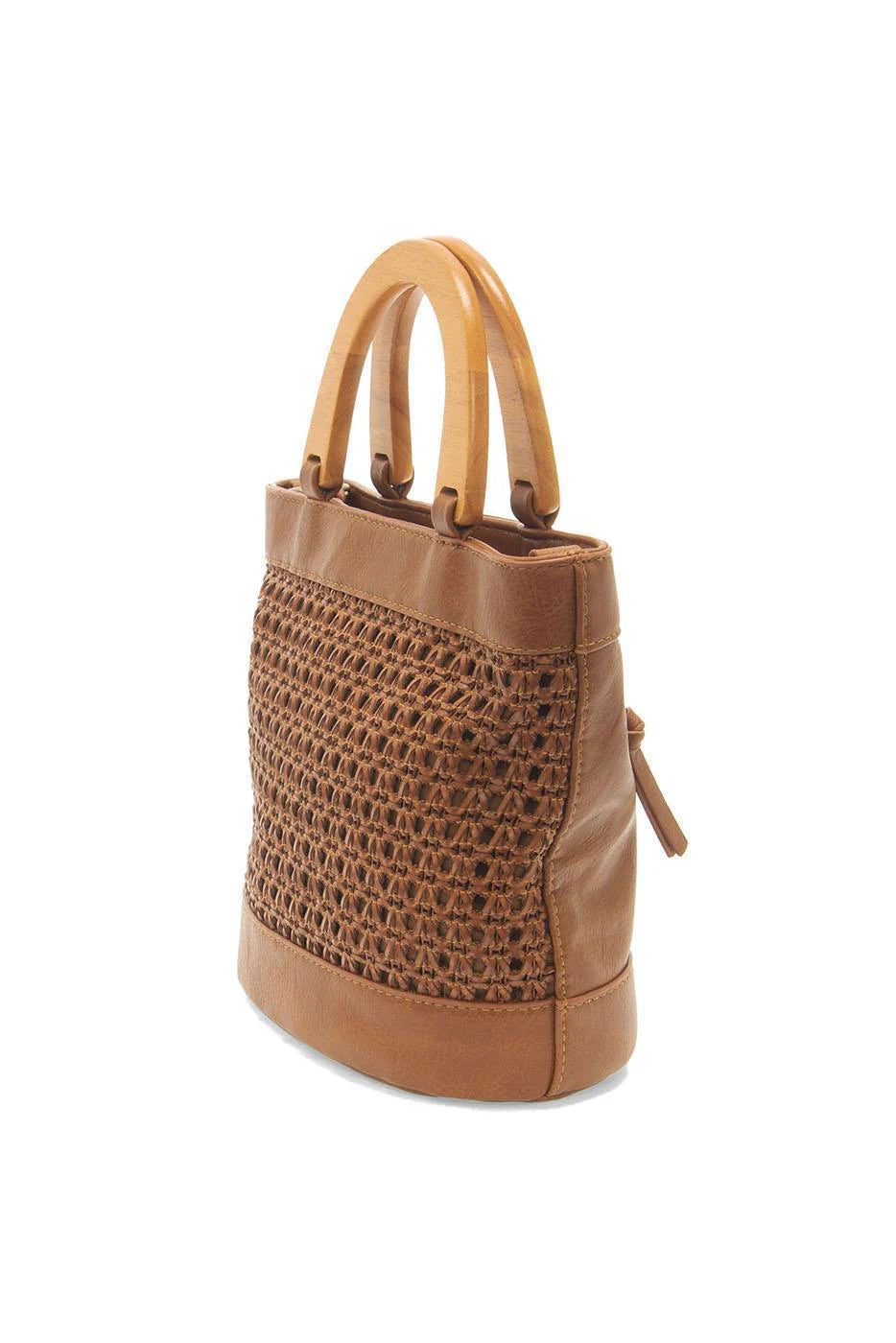 Havana Faux Cane Wood Handle Bag