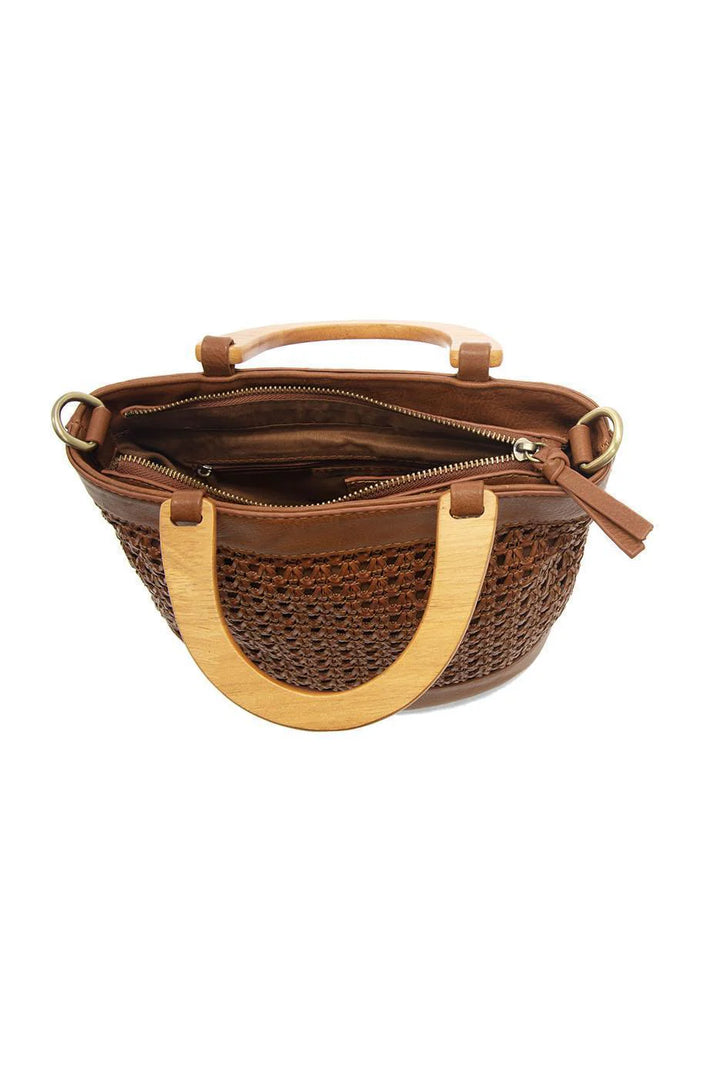 Havana Faux Cane Wood Handle Bag
